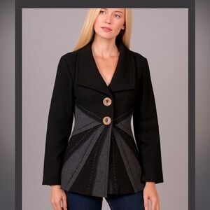 Stylish Black and Gray Women's Jacket boho y2k Carson wool blazer coat winter